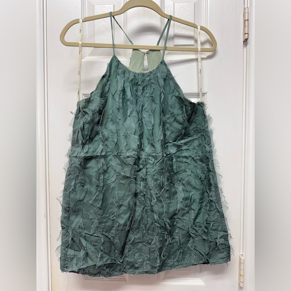 Trinity Light Green Silk Blend Top
